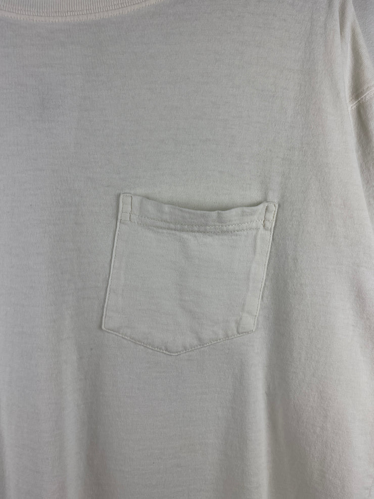 Vintage 90s Eddie Bauer Blank White Pocket Tee