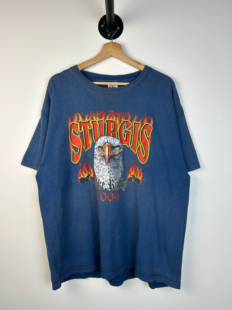 Vintage 2004 Sturgis Flaming Eagle Blue Tee