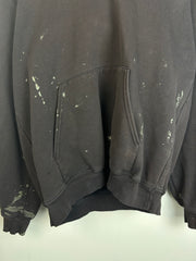 Vintage 90's Carhartt Paint Splattered Faded Black Crewneck