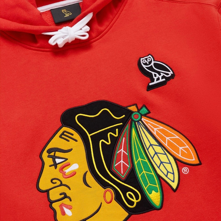 OVO X NHL Chicago Blackhawks Red Hoodie