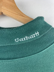 Vintage 90s Carhartt Spellout Embroidered Green Turtle Neck Long Sleeve