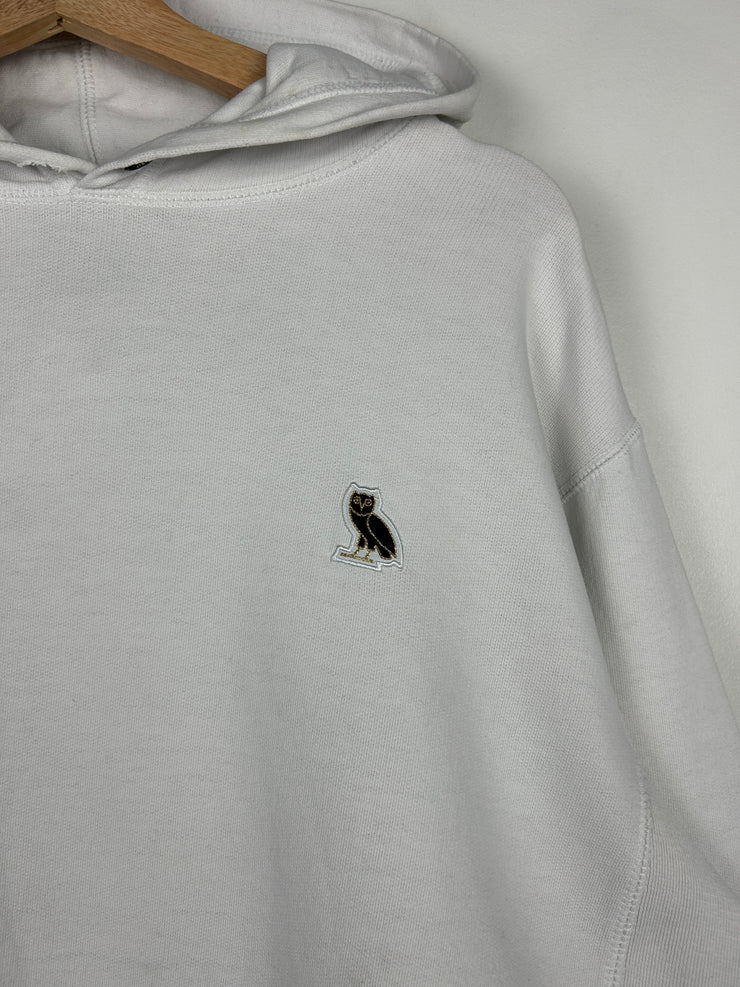 OVO Owl Embroidered White Hoodie