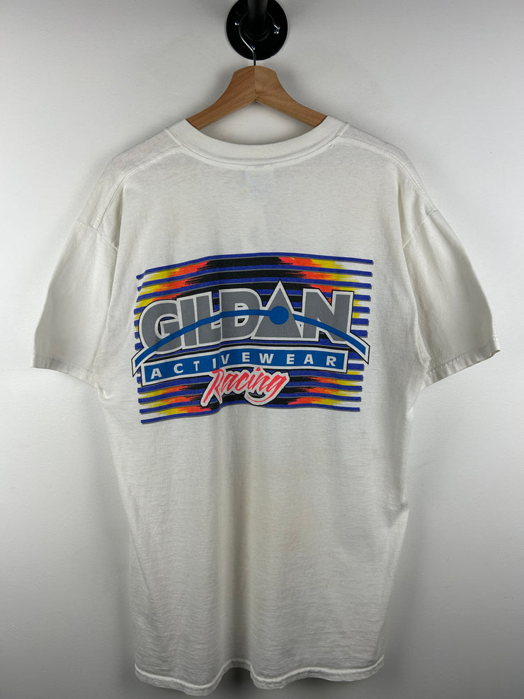 Vintage 90s Nascar Brian Hoppe Gildan White Tee
