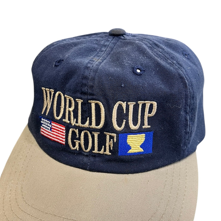 Vintage 90s Golf World Cup The Ocean Course Kawah Island Navy Strapback Hat