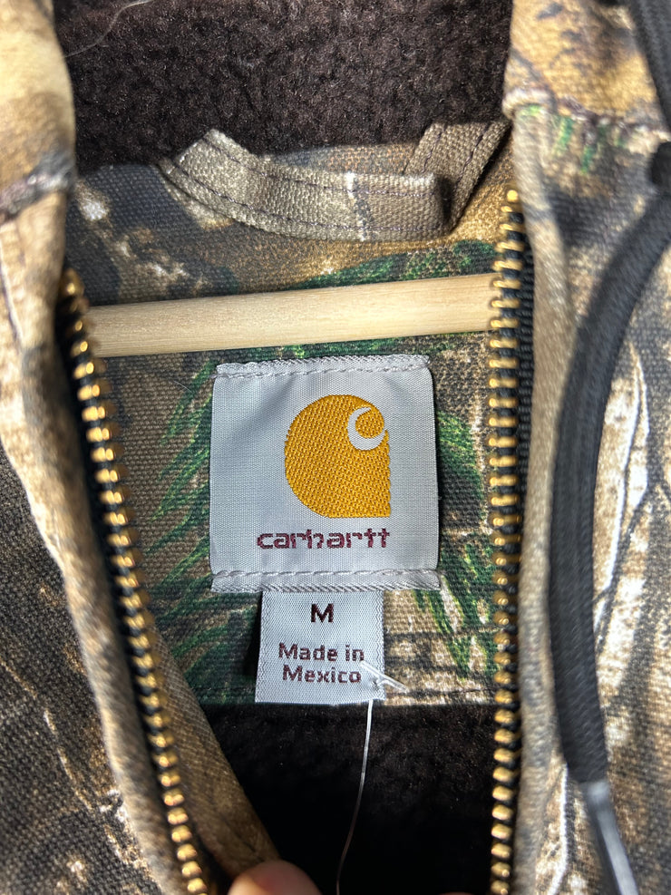 Vintage Carhartt Detroit Sherpa Lined Hooded Real Tree Camo Jacket