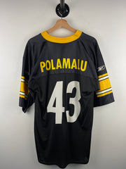 Vintage NFL Reebok Pittsburgh Steelers Polamalu Black Football Jersey