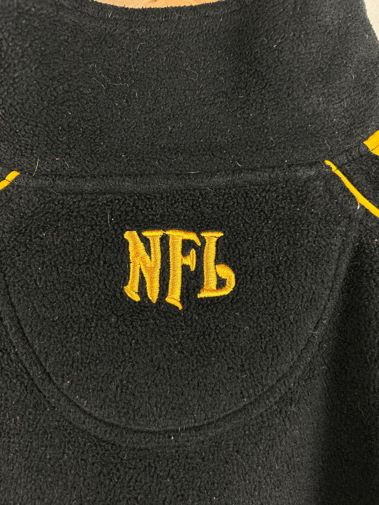Vintage NFL Pittsburgh Steelers Black Quarter Zip Fleece Sweater
