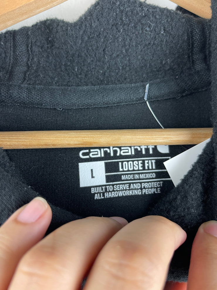 Vintage Carhartt Patch Spellout Black Hoodie