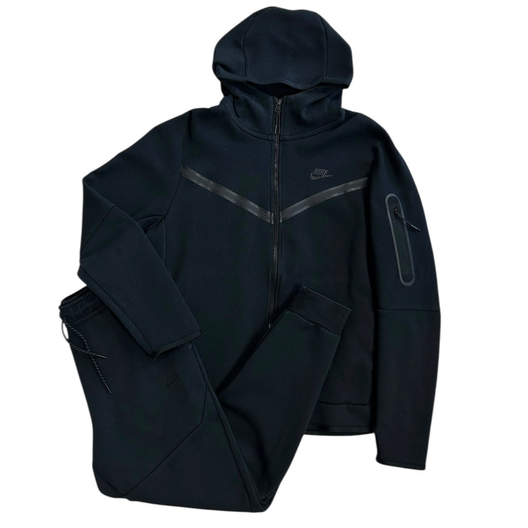 Nike Tech Fleece Black Zip Up Hoodie & Sweatpants Set