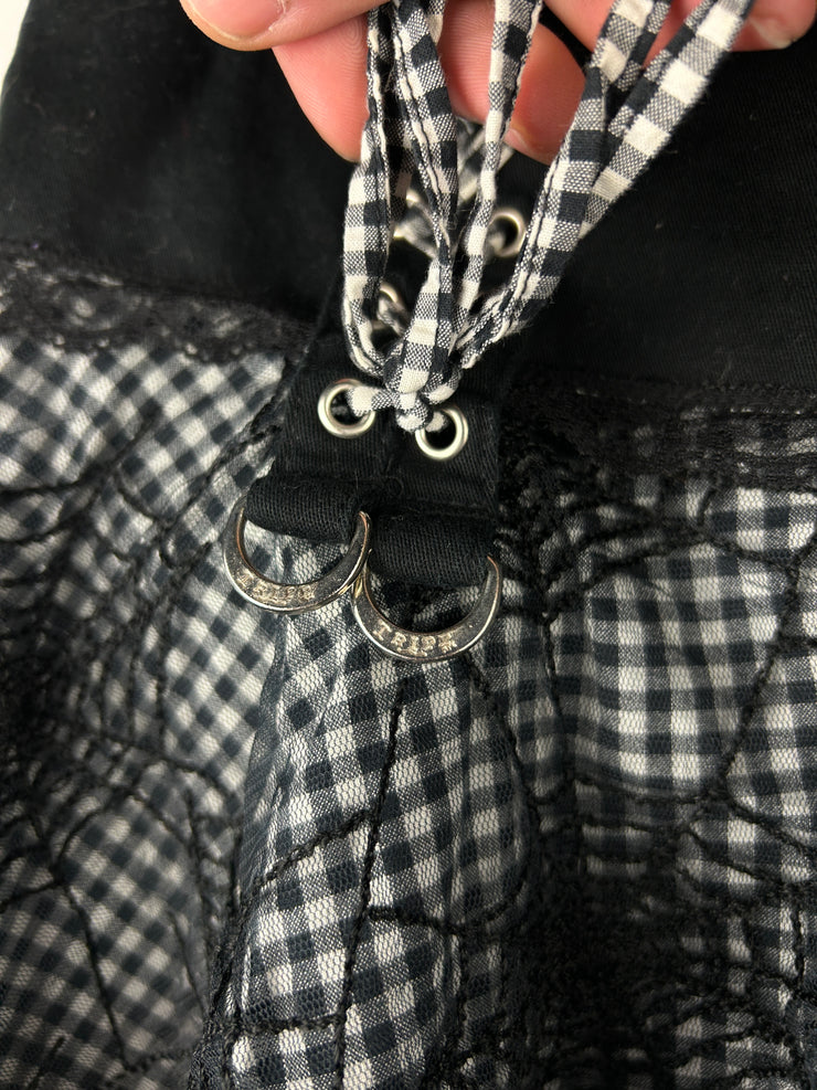 Vintage Tripp NYC Black & White Spider Web Gingham Women’s Skirt