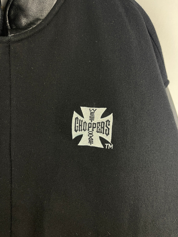 Vintage West Coast Choppers Jesse James Wool & Leather Black Varsity Jacket