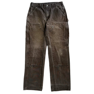 Vintage Carhartt Double Knee Dark Brown Faded Work Pants