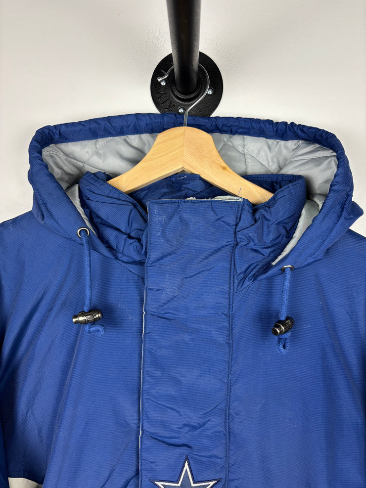 Vintage 90s NFL Starter Dallas Cowboys Pro Line Blue Hooded Jacket