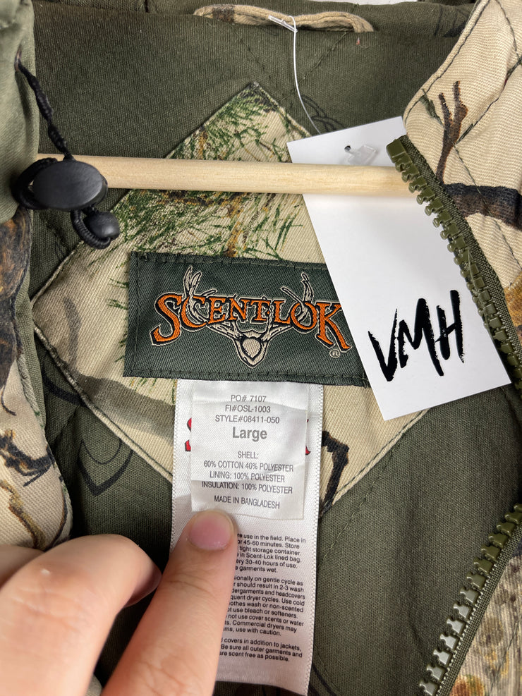 Vintage Scentlok Real Tree Camo Hooded Hunting Jacket