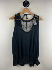 Vintage Y2K Fornarina Women's Black Open-Back Top