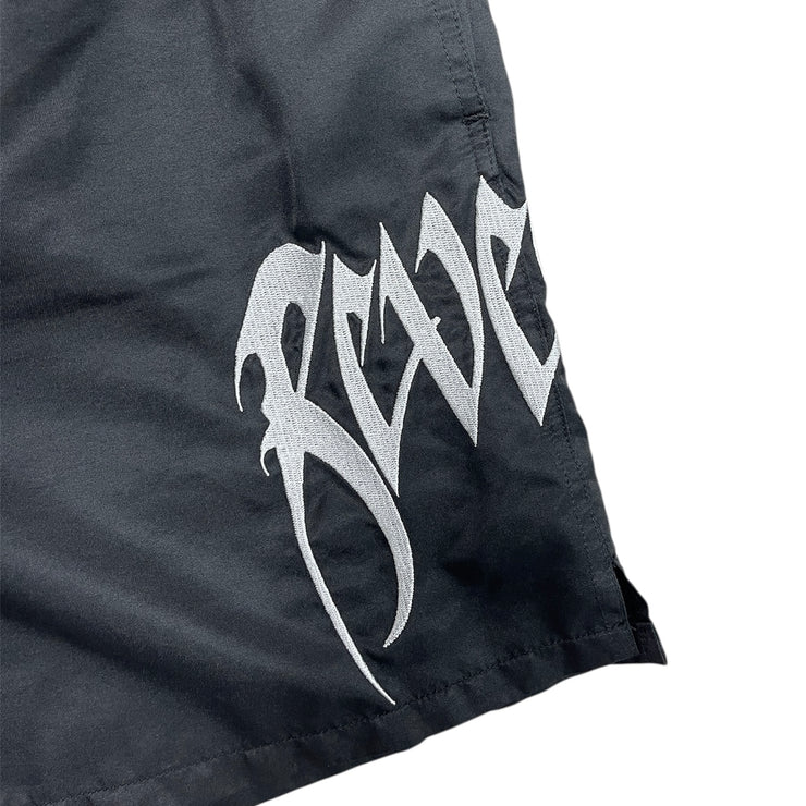 Revenge Embroidered Black Shorts