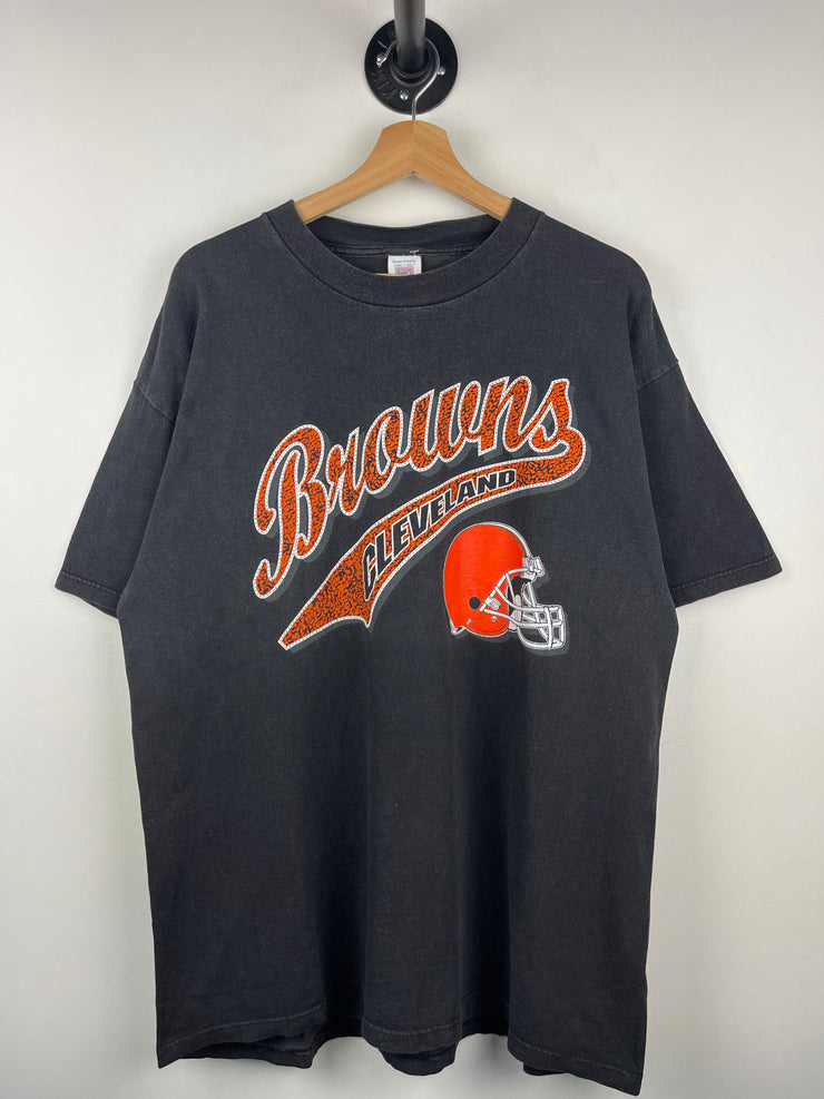 Vintage 90s NFL Logo 7 Cleveland Browns Black Tee