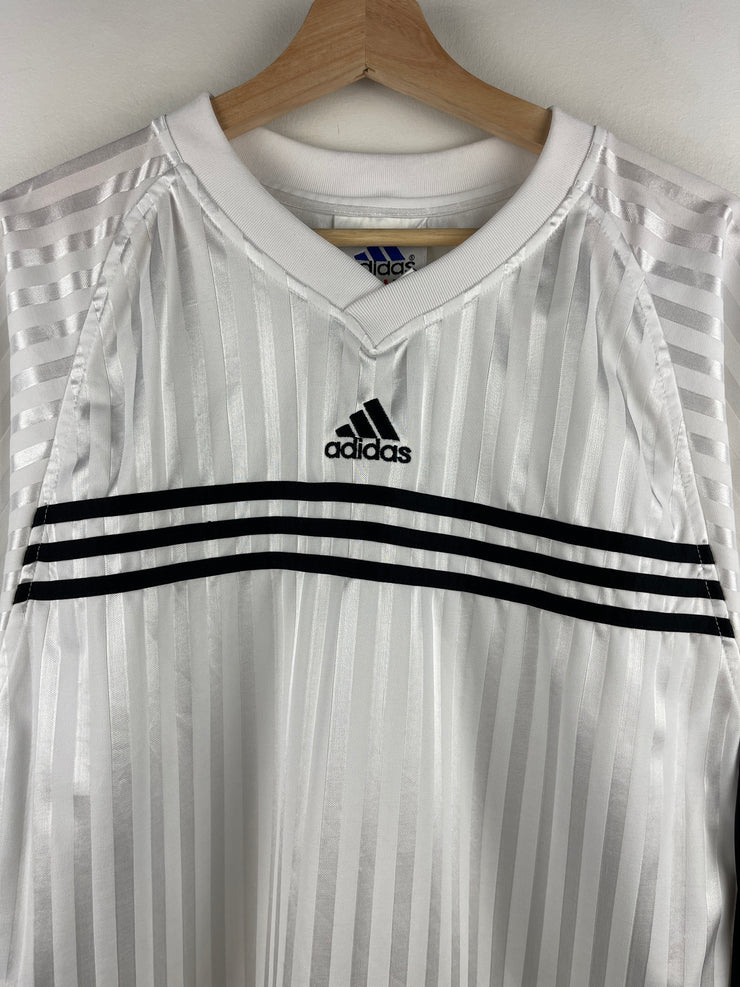 Vintage 90s Adidas 3 Stripe White Soccer Jersey