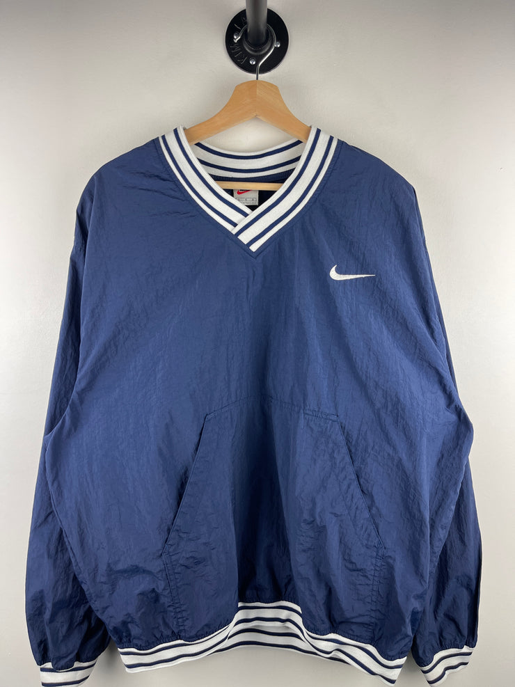 Vintage 90s Nike Mini Swoosh Navy Pullover Windbreaker