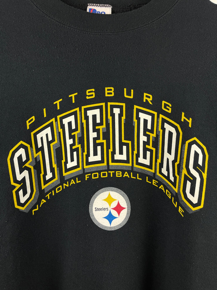 Vintage 90s NFL Pro Player Pittsburgh Steelers Black Crewneck