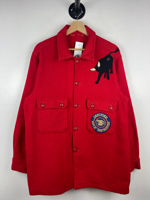 Vintage 60s Boy Scouts Of America Bull National Rifle Association Red Wool Jacket