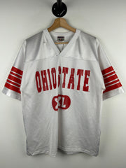 Vintage 90s Red Oak Ohio State White & Red Football Jersey