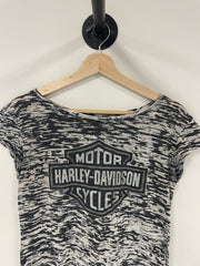 Vintage Harley Davidson Fargo Heathered Grey Baby Tee