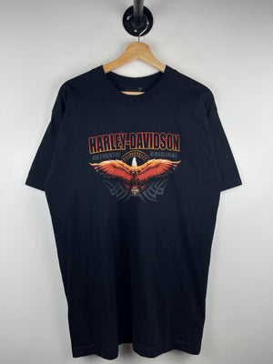 Vintage Harley Davidson Eagle New Bern North Carolina Black Tee