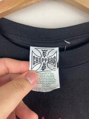 Vintage 2003 West Coast Choppers Flames Skull Black Long Sleeve