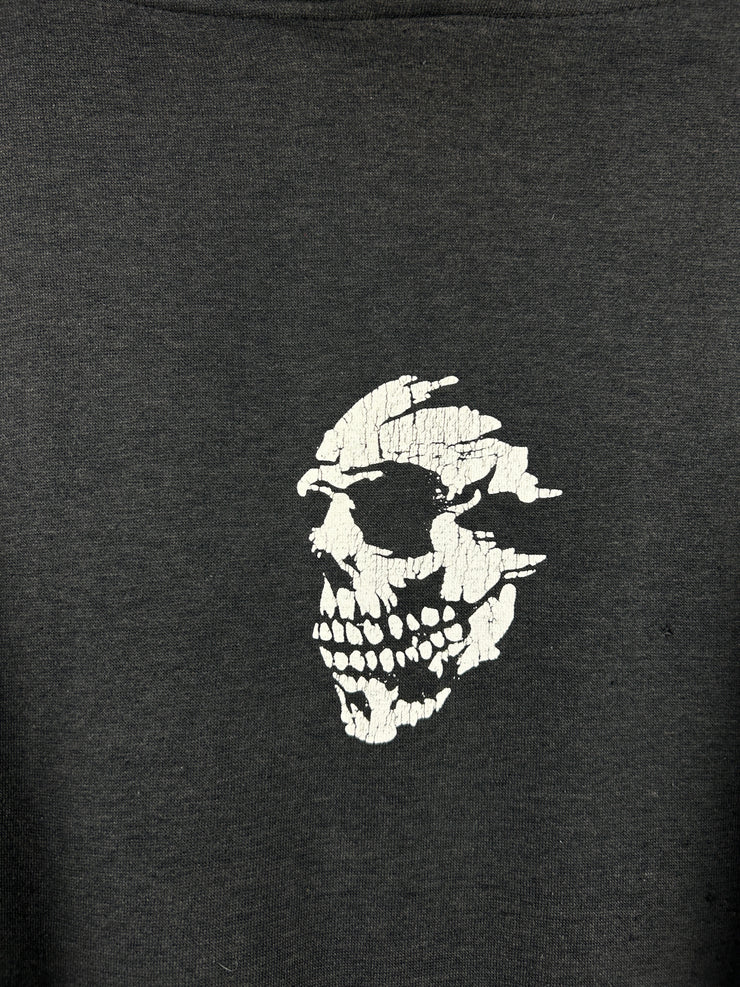 Vintage Y2K Skulls Faded Black Hoodie