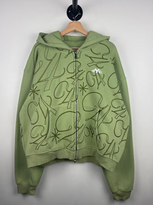 4YE Air Brush Green Zip Hoodie