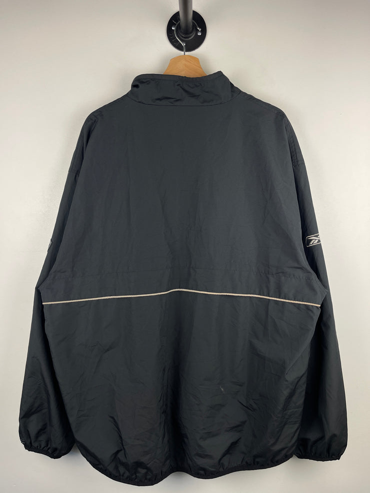 Vintage NFL Reebok Los Angeles Raiders Black Quarter Zip Windbreaker