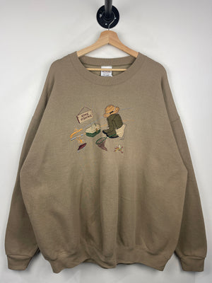 Vintage 90s Gone Fishing Brown Crewneck