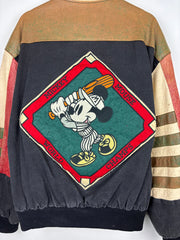 Vintage 90s Jeff Hamilton Mickey Mouse World Champs Baseball Leather Jacket