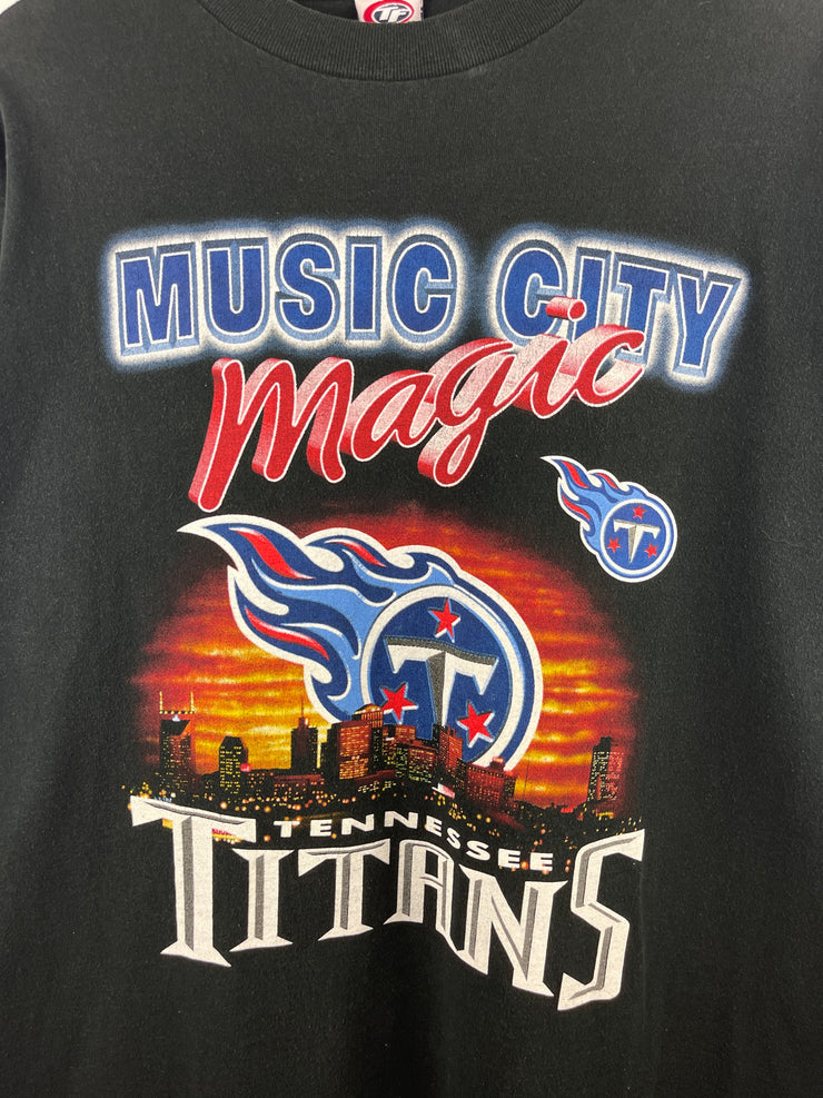 Vintage 90s NFL Tennessee Titans Music City Black Tee