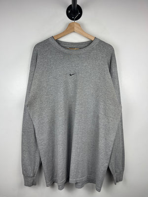 Vintage 90s Nike Middle Swoosh Grey Long Sleeve