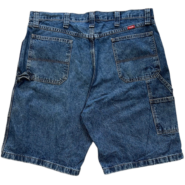 Vintage Wrangler Carpenter Dark Wash Blue Denim Shorts