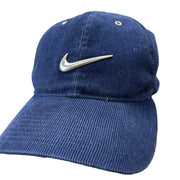Vintage 90's Nike Corduroy Swoosh Navy Strapback Hat
