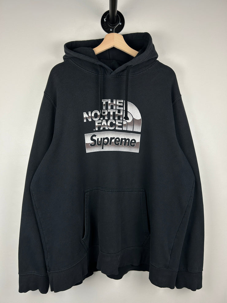 Supreme X The North Face SS18 Metallic Logo Black Hoodie