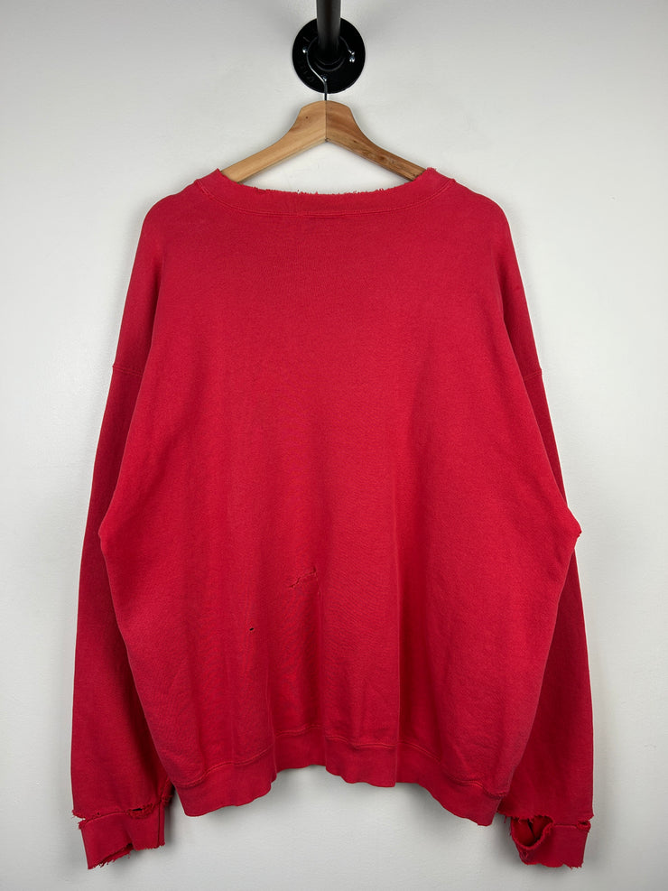 Vintage 90s Nike Ohio State Football Distressed Red Crewneck