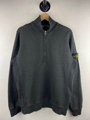 Stone Island Patch Black Quarter Zip Sweater