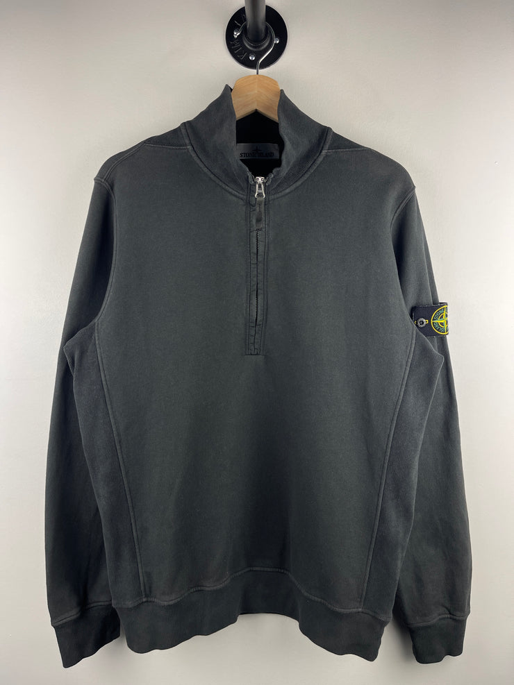 Stone Island Patch Black Quarter Zip Sweater