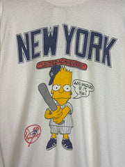 Vintage 90's The Simpsons Bart New York Yankees White Tee