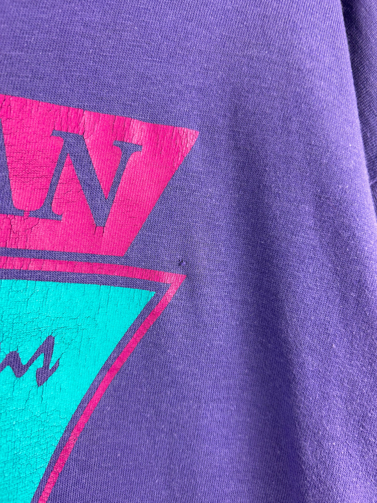 Vintage 90s Banff Skiing Rocky Mountains Purple Tee
