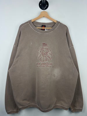 Vintage Disney The Lion King Embroidered Brown Crewneck