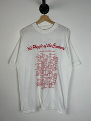 Vintage 90's OJ Simpson Get A Simpson Clue Crossword Puzzle White Tee