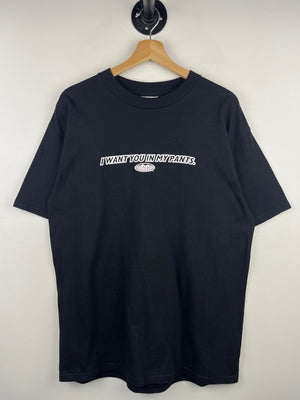 Vintage 90s I Want You In My Pants Comedy Black Tee