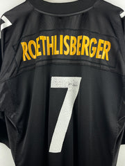 Vintage NFL Reebok Pittsburgh Steelers Roethlisberger Black Football Jersey