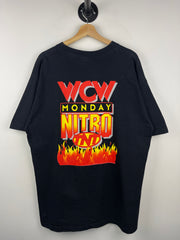 Vintage 90s WCW Monday Nitro Wrestling Flames Black Tee