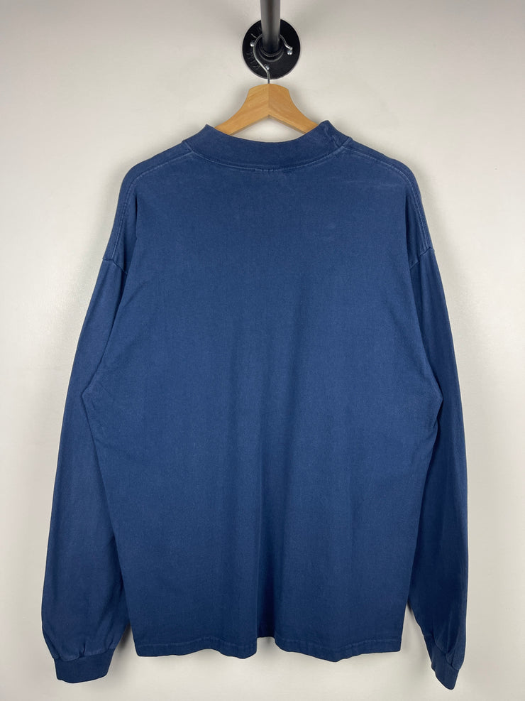 Vintage 90s Mazda Navy Mockneck Long Sleeve